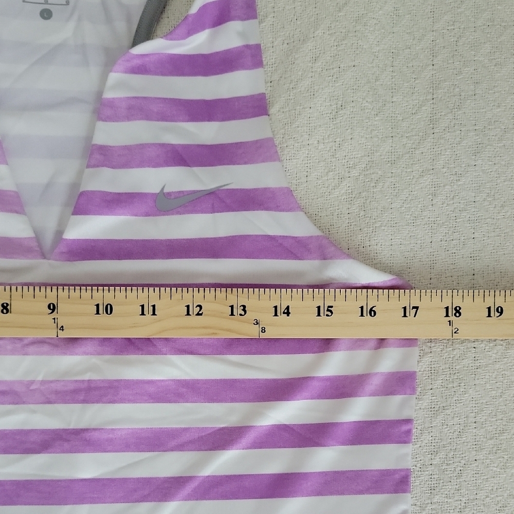 Nike Lavender and White Striped Tank Top Size L Dri-Fit Athletic Top Workout - Picture 7 of 9